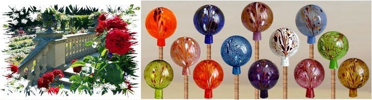 Rose balls garden balls made of glass winterproof online store