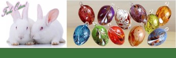 Easter Eggs, glass from Lauscha