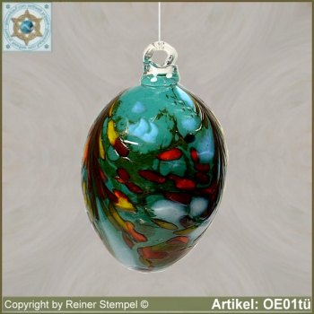 Osterei aus Glas farbenfrohe Osterdekoration